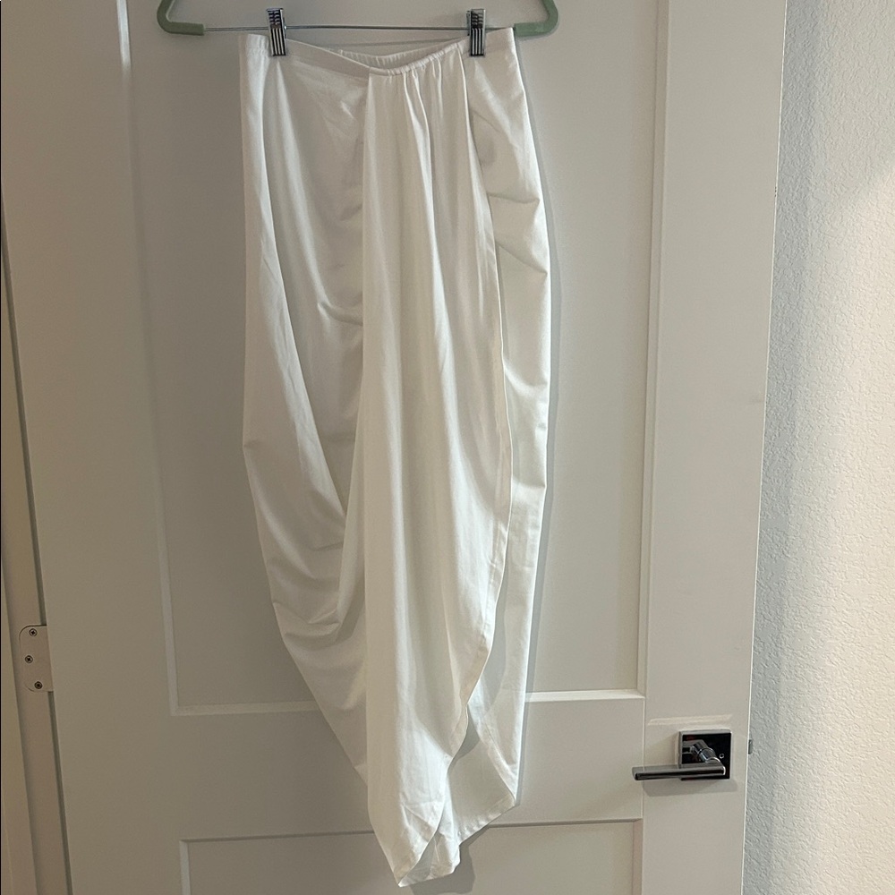 Elegant White Draped Skirt